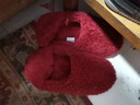 邦有道棉拖鞋男包跟月子鞋保暖防滑木地板靜音冬季毛絨拖鞋家居棉鞋女 深紅(麂皮絨底) 38-39 適合(37-39碼) 曬單實(shí)拍圖