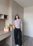 Teenie Weenie小熊女裝牛仔褲2025秋新款簡(jiǎn)約松弛垂感休閑闊腿長(zhǎng)褲 黑色 M 曬單實(shí)拍圖