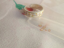 中國(guó)黃金（CHINA GOLD）琺瑯銀手鐲女足銀繁花蝴蝶手鐲新中式國(guó)風(fēng)銀鐲子生日送女友禮物 琺瑯花藤戒指【約5g】 曬單實(shí)拍圖