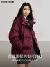 紅袖復古寬松保暖羽絨服冬季2024新款女裝落肩雙拉鏈小立領(lǐng)氣質(zhì)短外套 安可拉紅1A9 M 曬單實(shí)拍圖