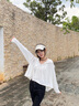 俞兆林防曬衣女2025夏季新款UPF50+薄款外套斗篷防曬服透氣冰絲防紫外線(xiàn) 霜奶白 UPF50+ /黑膠帽檐+呼吸面罩 均碼 【推薦 80-140斤】 曬單實(shí)拍圖
