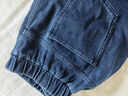 MQD童裝男大童超軟學(xué)院風(fēng)針織牛仔褲24春大口袋束腳長(cháng)褲 中牛仔藍 160 曬單實(shí)拍圖
