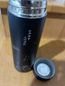 純陶瓷內(nèi)膽保溫杯非涂層茶水分離杯真陶瓷水杯便捷車載杯子 黑色 曬單實拍圖