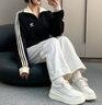 阿迪達(dá)斯（adidas）三葉草男裝女裝 2025春新款運(yùn)動(dòng)服戶外防風(fēng)夾克跑步健身訓(xùn)練外套 白色/經(jīng)典三條紋/曬圖退10 XXS 曬單實(shí)拍圖