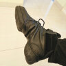 三沙（sansha）成人运动舞蹈鞋女广场舞跳舞软底现代舞鞋爵士舞鞋真皮面两块底 B52LPI 黑色-猪LPI 42 实拍图