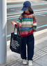 G.DUCKKIDS小黃鴨童裝親子裝毛衣秋冬套裝一家三四口針織衫母子女裝全家福裝 五彩斑斕加絨衛(wèi)衣 175 L 曬單實(shí)拍圖