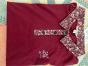米蘭登（MILANDON）2025春季新款中老年女裝媽媽裝POLO領(lǐng)繡花長(zhǎng)袖針織t恤女1Q1T1106X 酒紅 2XL 曬單實(shí)拍圖