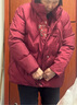 鴨鴨（YAYA）奶奶冬裝短款羽絨服60歲70老人冬季婚禮中老年媽媽女款外套QC 紫紅色 XL 曬單實(shí)拍圖
