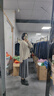 紅袖超好看精致學(xué)院風(fēng)半身裙冬季2024新款女裝拼接中腰A字顯瘦百褶裙 簡約灰0A9 M 曬單實(shí)拍圖
