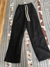 棉致窄版香蕉闊腿顯瘦運動(dòng)褲子女秋冬季新款寬松直筒休閑褲衛褲加絨 3417黑色【加絨高品質(zhì)28.5】 L 100-115斤 曬單實(shí)拍圖