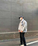 WHIM NASA男士黑色牛仔褲男寬松男生直筒男褲休閑彎刀褲子春秋款男冬季加絨 黑色 XL 曬單實(shí)拍圖