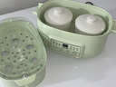 SPHE電燉鍋家用陶瓷隔水燉寶寶煮粥鍋嬰兒輔食鍋bb煲湯燕窩電燉盅 米白色雙層帶蒸籠（免看管上蒸下燉） 0.6L 曬單實(shí)拍圖