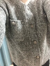 茵曼（INMAN）小香風(fēng)羊駝花紗毛衣外套2025春秋女裝新款圓領(lǐng)寬松長(cháng)袖針織開(kāi)衫 花灰色 L 165/88A 曬單實(shí)拍圖