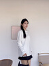 ELAND衣戀【100%棉】T恤女圓領(lǐng)垂感舒適寬松長(zhǎng)袖上衣2025秋季新款 象牙白/白色(39)Ivory S 160 曬單實(shí)拍圖
