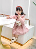 G.DUCKKIDS小黃鴨童裝女童秋裝套裝兒童衣服女孩春秋季洋氣格子背心公主裙兩 淺粉色 100 建議2~3歲【 90-100cm】cm 曬單實(shí)拍圖