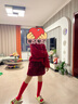 芭比中筒襪女童紅色棉襪春秋高筒襪寶寶新年紅色女孩本命年小孩紅襪子 曬單實(shí)拍圖