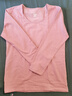 無(wú)印良品（MUJI） 女式 棉厚款 U領(lǐng) 八分袖T恤 FCD76C3A 粉紅色 M 160/84A 曬單實(shí)拍圖
