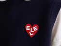 ELLE KIDS春秋新品】羊毛混紡圓領(lǐng)女兒童愛心繡花柔軟親膚抗皺耐洗百搭馬甲 曬單實(shí)拍圖