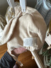 OAK FAMILY新生嬰兒兔耳胎帽春秋季初生寶寶純棉囟門(mén)帽兒童帽子 米杏 42cm  曬單實(shí)拍圖