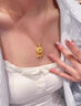 QMXD長命平安鎖項鏈女仿黃金吊墜結(jié)婚久不掉色實用520送女朋友禮物 平安鎖項鏈【玫瑰花禮盒】 曬單實拍圖