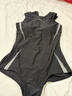 李寧（LI-NING）泳衣女專(zhuān)業(yè)訓練連體三角游泳衣女士時(shí)尚大碼泳裝0391黑L 曬單實(shí)拍圖