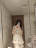 JIOESC帶胸墊睡衣女款夏季薄款吊帶短褲甜美可愛新款可外穿家居服兩件套 小花狐貍 XL 【120-140斤】 曬單實(shí)拍圖