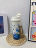 ihold雙飲咖啡杯316不銹鋼保溫杯可愛簡(jiǎn)約辦公室水杯便攜隨行吸管杯 藍(lán)蓮花保溫杯 600ml 曬單實(shí)拍圖