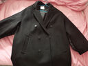 水云間黑色羊毛大衣毛呢外套女氣質(zhì)極簡(jiǎn)風(fēng)雙排扣正肩2024秋冬新款 黑色 S 曬單實(shí)拍圖