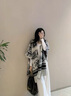 CRANTA KOMEIA披肩圍巾女冬外搭水墨畫雙面復(fù)古保暖斗篷外套生日禮物送女友 黑色 高級感輕奢ck風(fēng)送女朋友老婆實(shí)用 曬單實(shí)拍圖