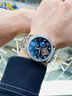 歐利時(shí)（OLEVS）瑞士認證品牌手表男機械表鉆圈星空面多功能男士手表鏤空機械男表 輕奢銀藍/精美禮盒/定制刻字 曬單實(shí)拍圖
