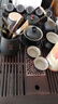 唐豐茶具套裝家用高檔茶臺燒水壺一體茶盤(pán)陶瓷泡茶壺茶杯全套喬遷禮物 煙雨茶盤(pán)+底部上水+黑陶重樓提梁14頭 曬單實(shí)拍圖