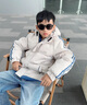 G.DUCKKIDS中大男童羽絨棉服兒童加厚棉衣保暖冬裝棉襖男孩寬松冬季外套洋氣 卡其22026 140 cm 曬單實(shí)拍圖