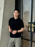 花花公子（PLAYBOY）短袖T恤男夏季潮polo領(lǐng)t恤男士親膚涼感上衣男裝夏裝父親節(jié)禮物 黑色 XL 曬單實拍圖
