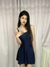 浩沙裙式連體泳衣女保守性感游泡溫泉泳衣女休閑簡(jiǎn)約泳裝 深藍(lán) L  曬單實(shí)拍圖