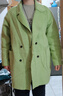 皮爾卡丹（pierre cardin）官方品牌旗艦女裝毛呢大衣女中長(cháng)款毛呢雙面毛呢冬季加厚 淺綠色 2XL 建議145-160斤 曬單實(shí)拍圖