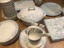 巖家碗盤套裝家用餐具整套景德鎮(zhèn)中式高檔高顏值陶瓷碗筷喬遷之喜禮物 標準帶禮盒 56頭 曬單實拍圖