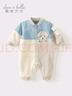 戴維貝拉（DAVE＆BELLA）滿月寶寶衣服0-3個(gè)月女寶連體衣嬰幼兒爬服秋裝新款小童包屁衣 淺黃色【DB3243352-N】 80cm （建議身高73-80cm） 曬單實(shí)拍圖
