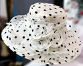 諾芝萌 波點(diǎn)蕾絲遮陽(yáng)帽子 女士花朵大檐夏季太陽(yáng)帽 沙灘帽女士帽子NF825 米白色 均碼 曬單實(shí)拍圖