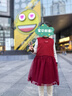 蘿卜唄唄（LUOBOBEIBEI）女童冬季連衣裙紅色新年服韓版百搭裙子圣誕節服飾 石榴紅 130  曬單實(shí)拍圖