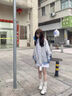 燦圖國潮美式復古三條杠外套女春秋季新款夾克寬松休閑棒球服情侶裝潮 灰色 常規(guī) L 【建議100斤到120斤】 曬單實拍圖