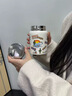 森森貓陶瓷內膽卡通保溫杯2024新款女生高顏值迷你隨行杯便攜小巧口袋杯 陶瓷史努比太陽(yáng)+折疊杯刷 280ml 曬單實(shí)拍圖
