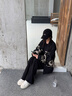 衣典零一（LEDIALYI）西裝外套女2025春秋季新款高級(jí)感小個(gè)子休閑針織毛線拼接西服上衣 黑色 S （建議105斤以內(nèi)） 曬單實(shí)拍圖