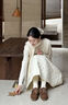 natursun奚夢(mèng)瑤同款袋鼠鞋女2025春季新款牛津鞋休閑老錢風(fēng)樂福鞋單鞋 棕色 37 曬單實(shí)拍圖