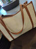 諾帝卡諾帝卡女士托特包簡(jiǎn)約手提包大容量通勤時(shí)尚單肩包情人節禮物 米白配棕色 M 曬單實(shí)拍圖