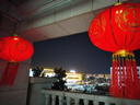 菲享 新年燈籠大門掛的2025一對植絨大紅燈籠全家福過年陽臺led燈掛飾 80#【適合陽臺/店面】+感光燈 【七彩金福字大紅燈籠，一對裝】 曬單實拍圖