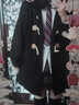 玉極虞JK制服女冬牛角扣毛呢外套女學(xué)院風(fēng)小個(gè)子中長(cháng)款連帽呢子大衣 黑色 M 曬單實(shí)拍圖