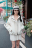 玖姿·安娜蔻休閑戶外山系運(yùn)動(dòng)風(fēng)工裝連帽短款風(fēng)衣女2025春季新款 米白 S 曬單實(shí)拍圖