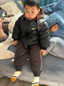 巴厘小豬兒童棉褲冬季加厚保暖褲女童休閑寶寶夾棉長褲嬰幼兒冬裝男童褲子 石墨灰 110 cm 曬單實拍圖
