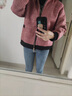 俞兆林媽媽裝春裝洋氣外套中老年減齡女裝寬松短款毛呢大碼時(shí)尚中年夾克 豆沙粉上衣 2XL  【115斤左右】 曬單實(shí)拍圖
