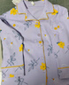 韓彩睡衣女秋冬純棉長(cháng)袖長(cháng)褲女士開(kāi)襟女士家居服套裝 淡紫 XL 曬單實(shí)拍圖